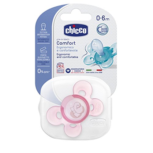 Chicco Соска силикон ягаан 0-6m №1 Physio comfort