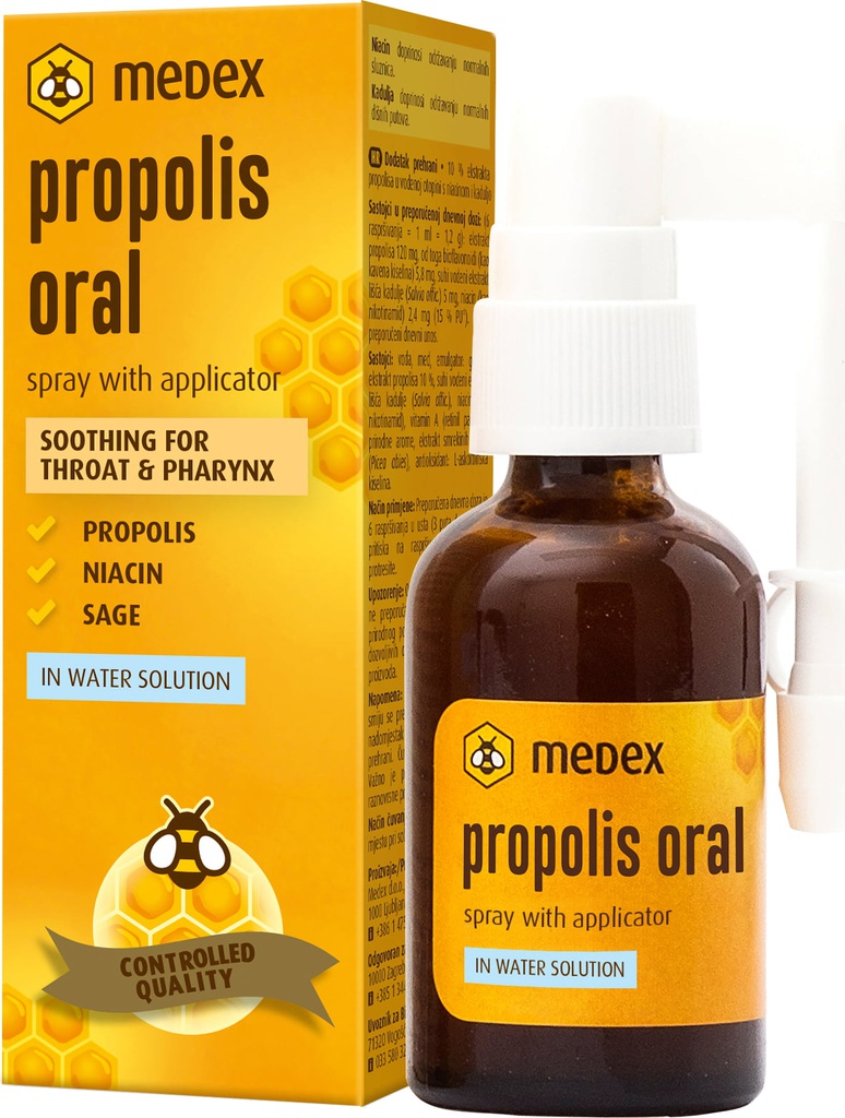 Medex том хүний хоолойн цацлага 30мл /Propolis oral water based/